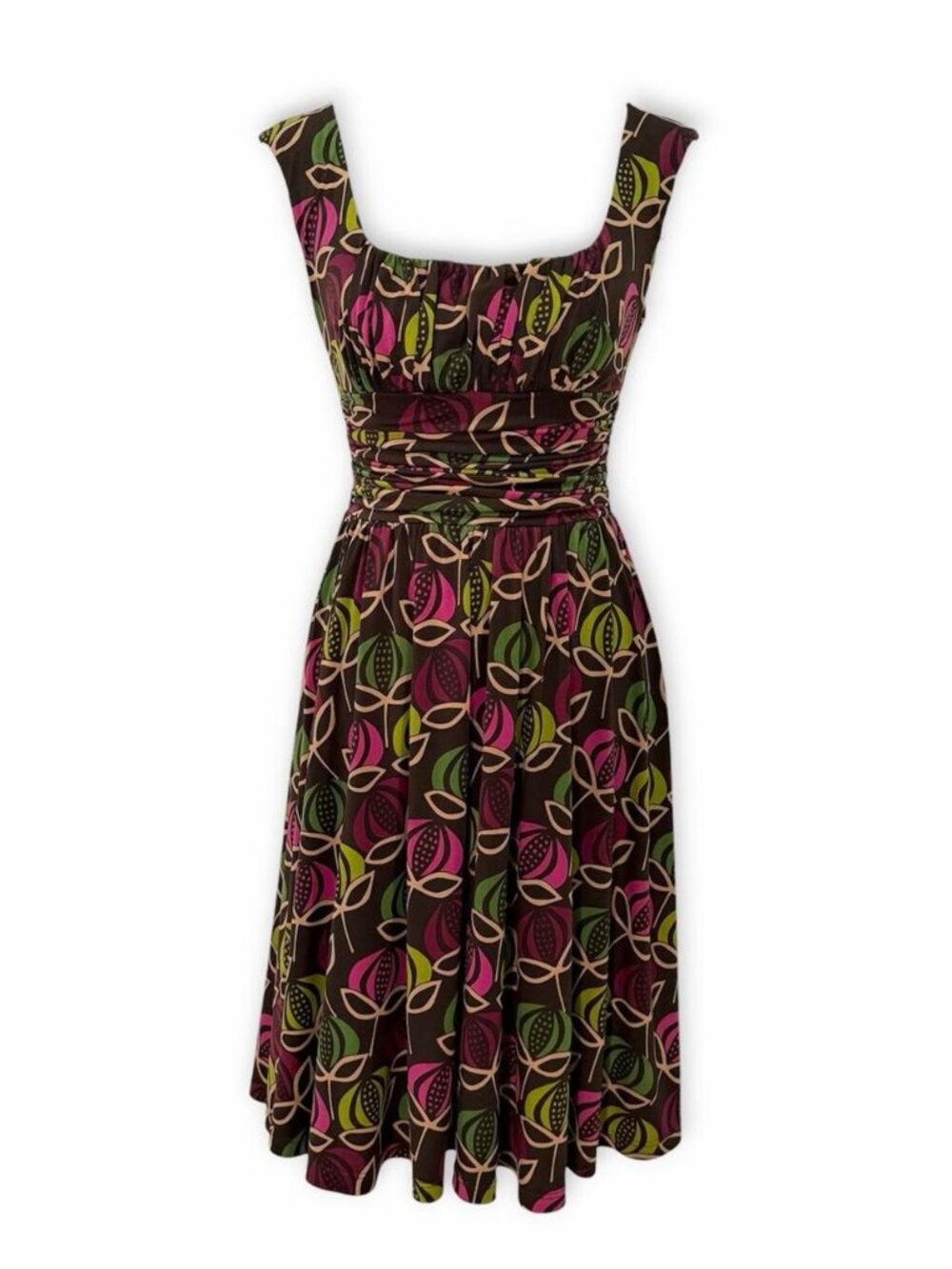 Maggy London Y2K Retro Floral Pod Print Dress Size 2